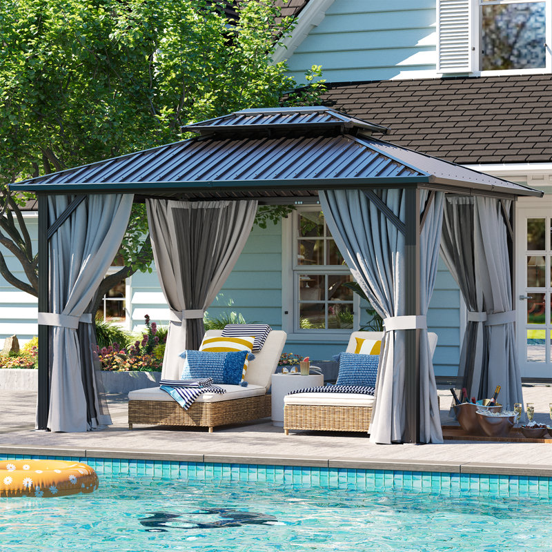 JolyDale 12 Ft. W x 10 Ft. D Aluminum Patio Gazebo & Reviews | Wayfair